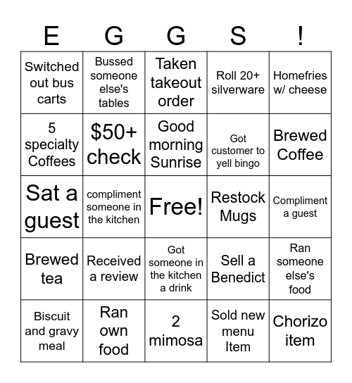 Get cracking Bingo Card