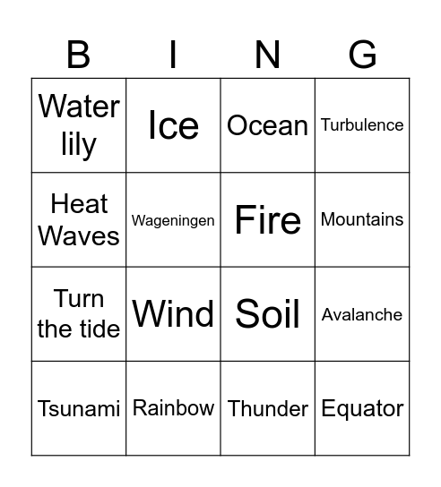 Pyrus Bingo Card