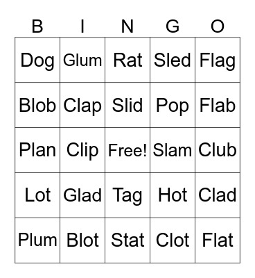 L blends Bingo Card