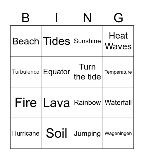 Pyrus Bingo Card