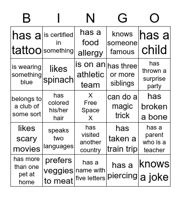 SCATTER Orientation Bingo Card