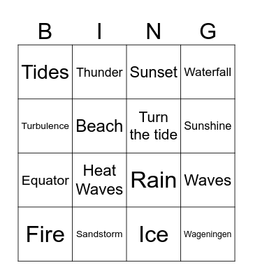 Pyrus Bingo Card
