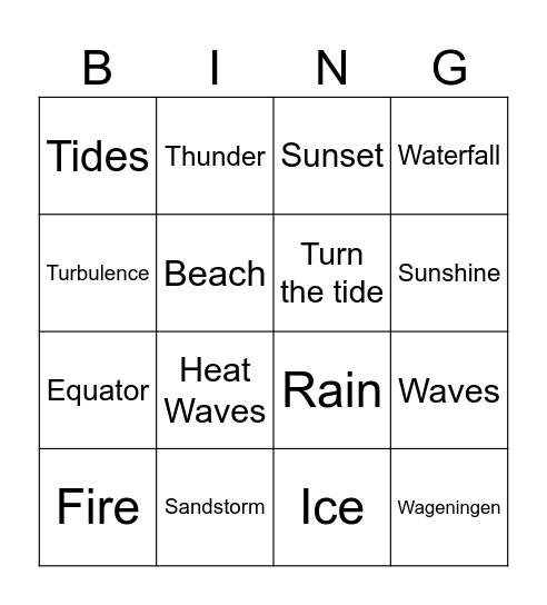 Pyrus Bingo Card