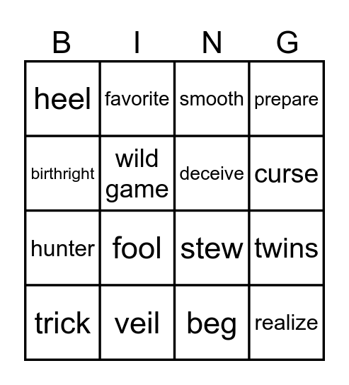BINGO 6.2-6.4 Bingo Card