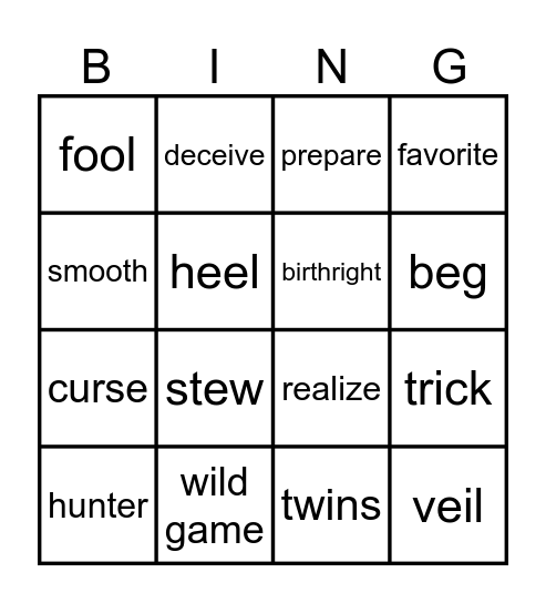 Bingo 6.2-6.4 Bingo Card