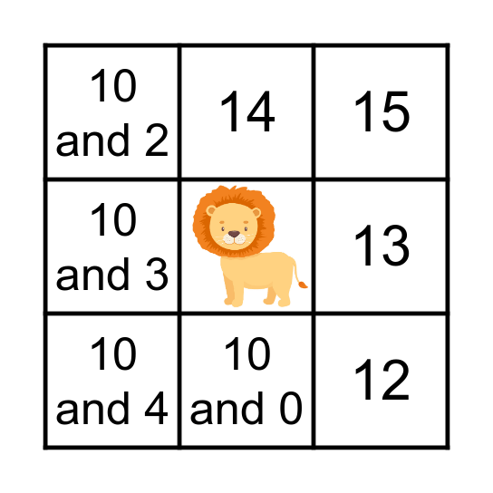 Teen Numbers Bingo Card