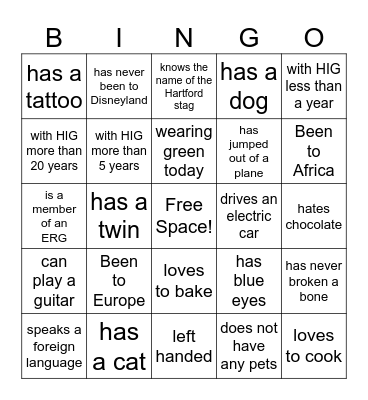 Holiday Bingo Card