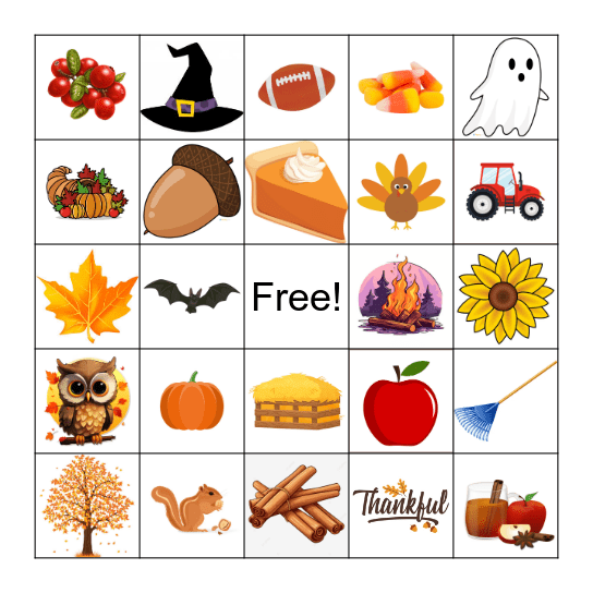 Fall Bingo Card