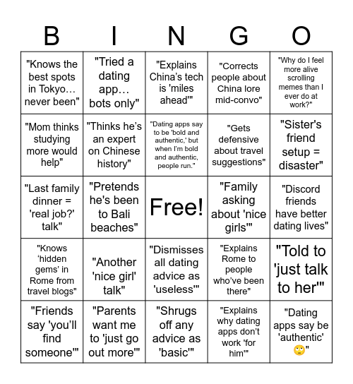 Spicy Bingo Card