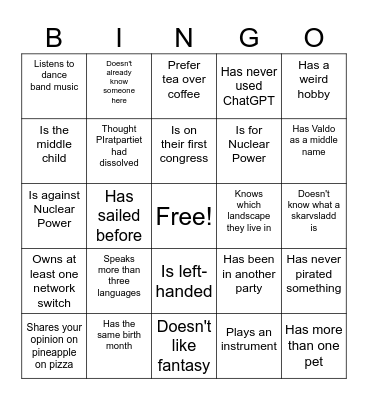 Find someone who... Bingo Card
