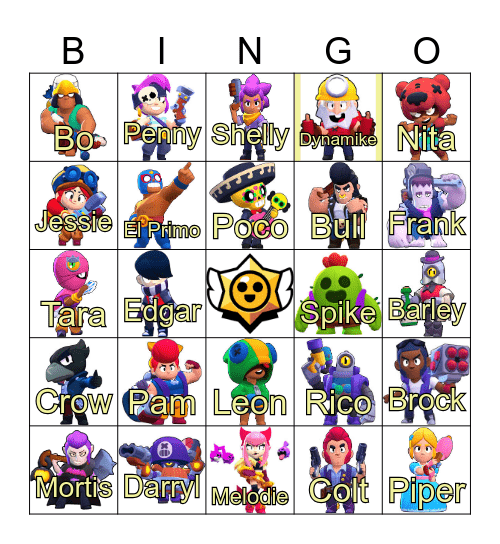 Brawl Stars Bingo Card