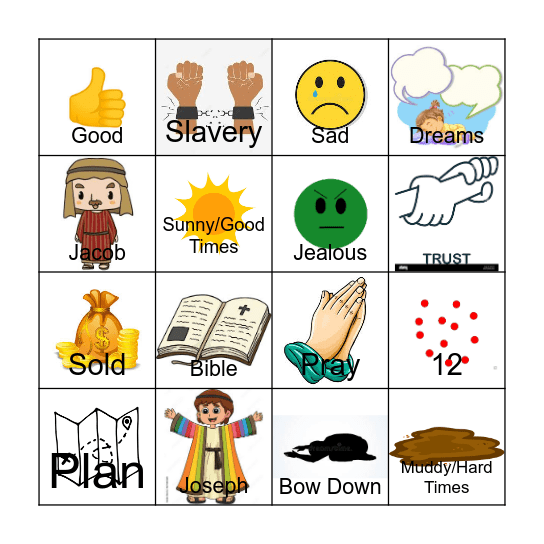 God's Big Family: Joseph Bingo Card