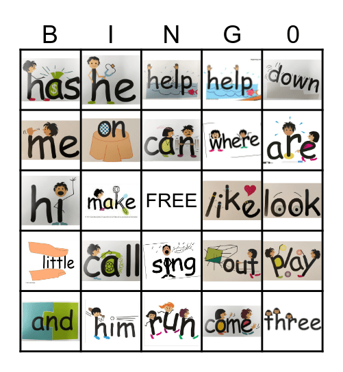 Sight Word Bingo Card