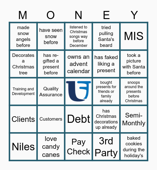 UNIFIN'S CHRISTMAS BINGO Card