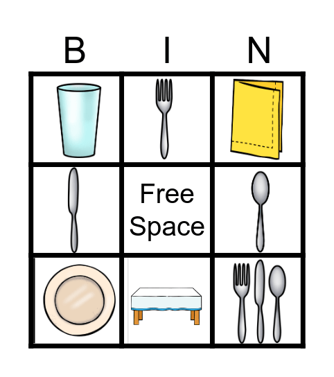 Setting the Table Bingo Card