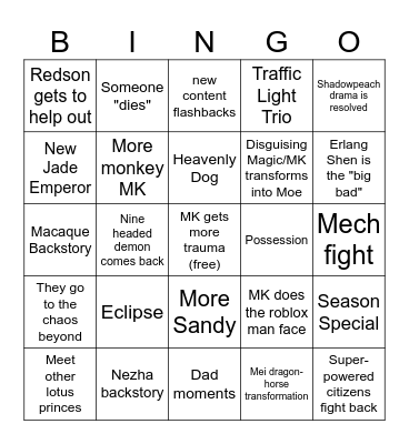 LMK S6 Bingo Card