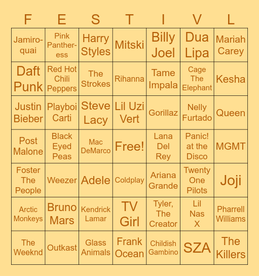 CHAPTER 6 Bingo Card