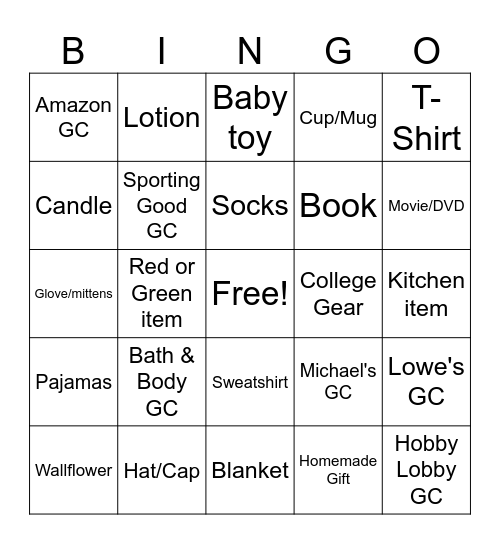 Pullin Family Christmas Bingo 2024 Bingo Card