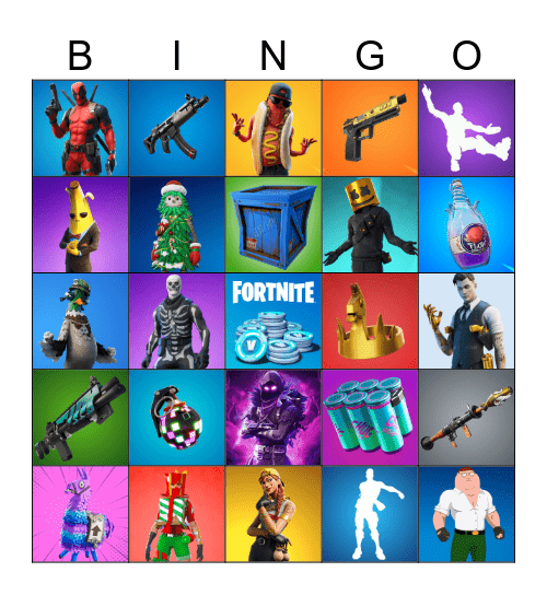 Fortnite Bingo Card