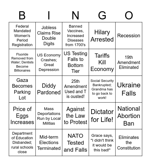 Why Cry When You Can Laugh! Bingo Card