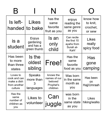 Icebreaker Bingo: Find Someone Who Bingo Card