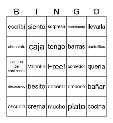 El Día de San Valentín Bingo Card