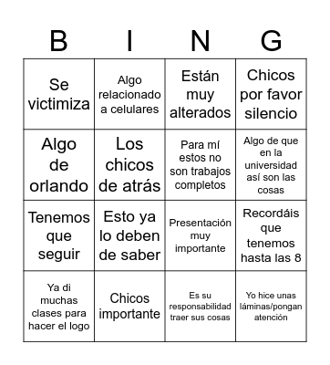 Bingo Charlie Bingo Card