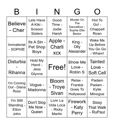 QUEER ICONS BINGO Card