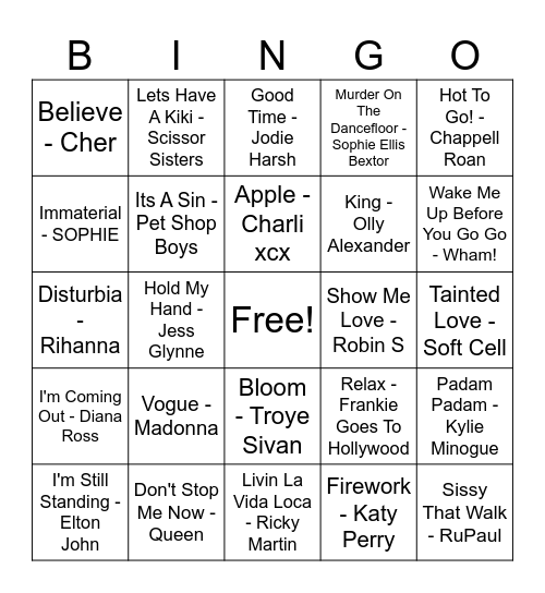 QUEER ICONS BINGO Card