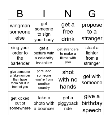 Bella’s Birthday! Bingo Card