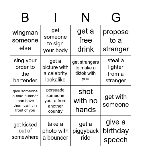 Bella’s Birthday! Bingo Card