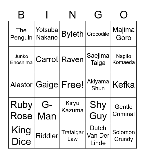 428 Bingo Card