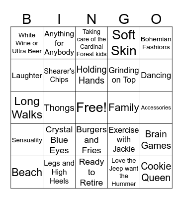 Donna's Bingo Card