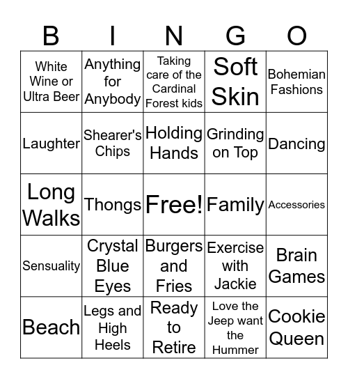 Donna's Bingo Card