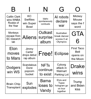 2024 BINGO Card