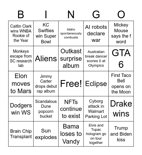 2024 BINGO Card