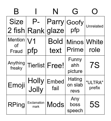 Ultrachat Bingo Card