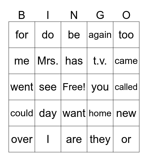 31 Bingo Card