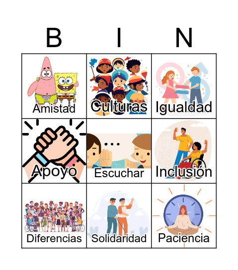 Diversidad / Inclusión Bingo Card