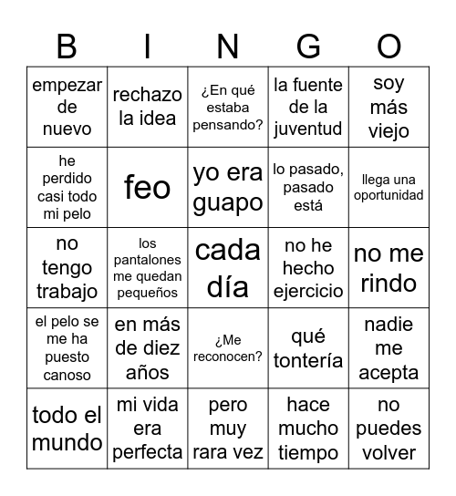 Feo - Sr. Wooly Bingo Card