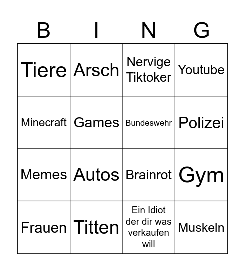 Dummes Bingo Card