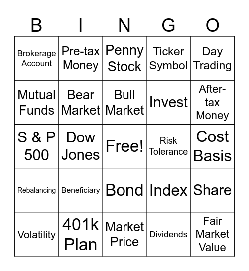 Financial Literacy Fair 2024 Bingo Card