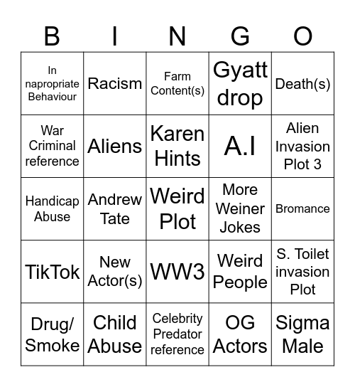 Tomorrow's Teachings Bingo Card