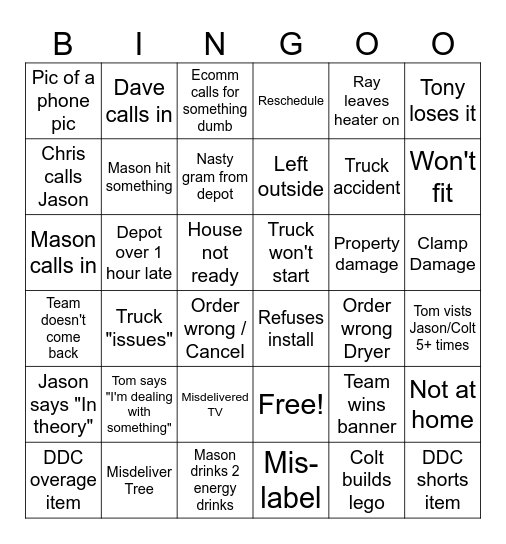 Costco Bingo Card