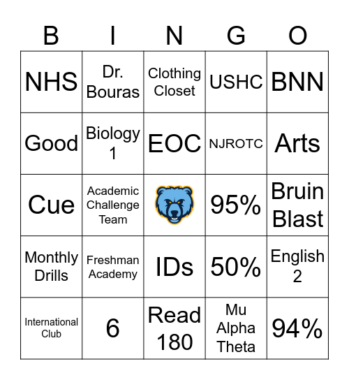 South Florence Bingo Card