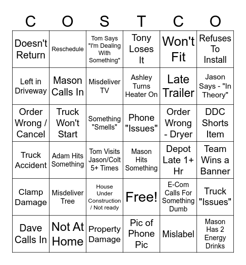 LOGISTICS BINGO 2024 Bingo Card