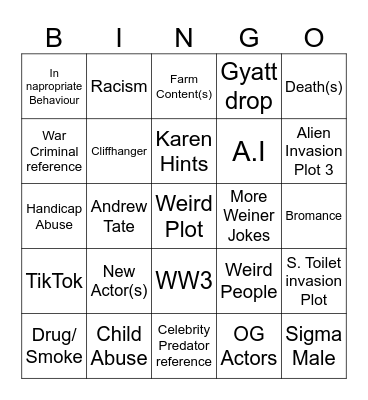 Tomorrow's Teachings Bingo Card