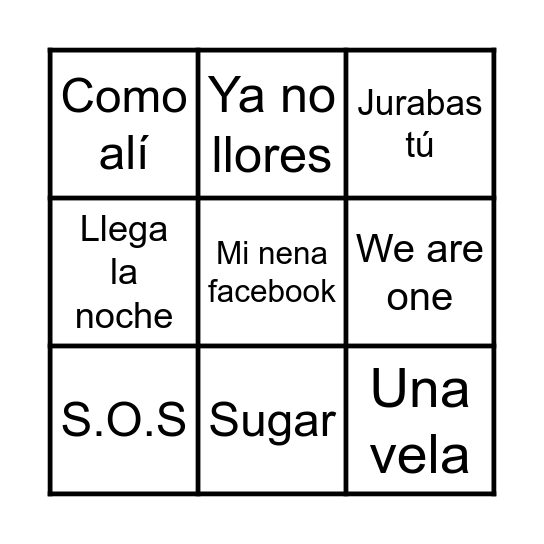 sanagustin 2minutos Bingo Card