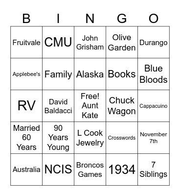 Happy 90th Birthday Bingo Card