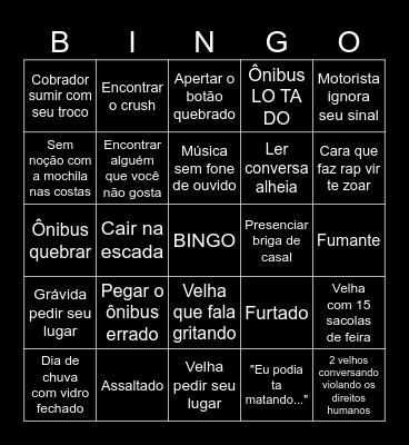 Transporte Público Bingo Card